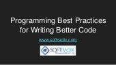 Programming Best Practices for Writing Better Code | PPT
