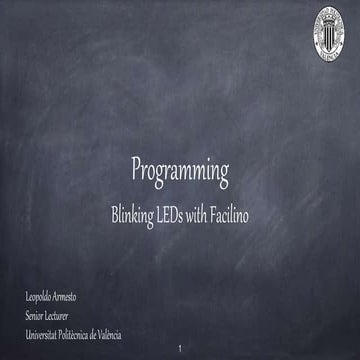 Blinking LEDs with Facilino | PPT image.