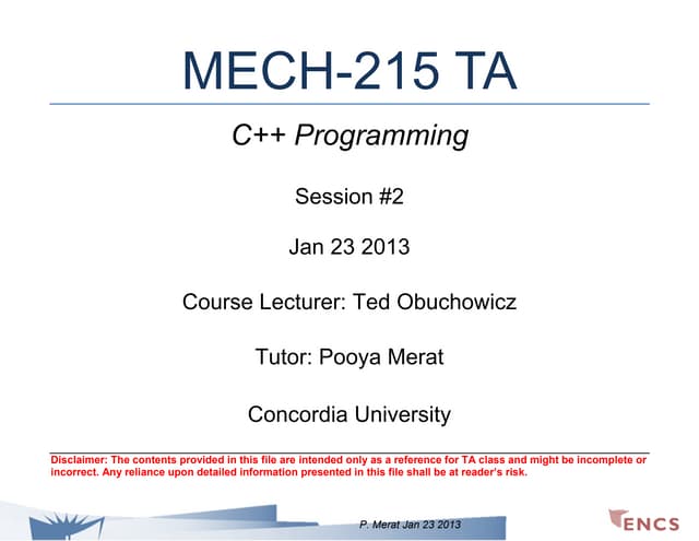 Programming in C++