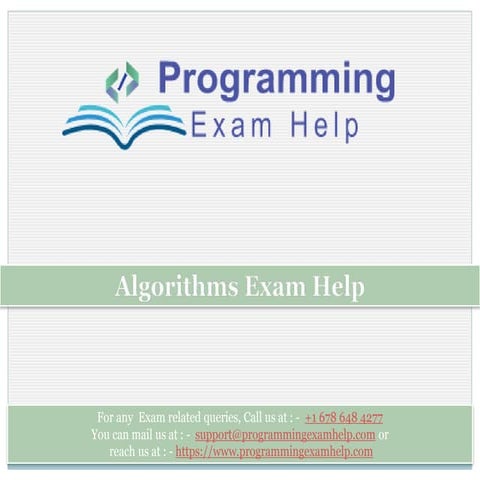 Algorithms Exam Help | PPT
