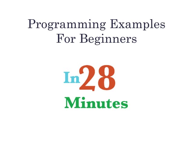 Programming examples for beginners