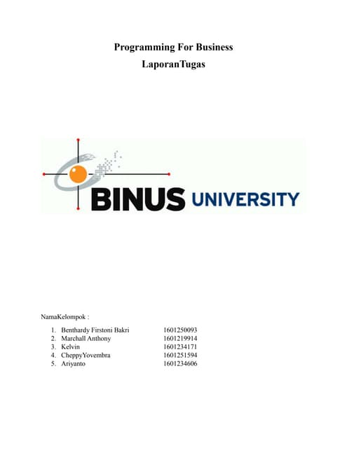 Programming for business | DOCX