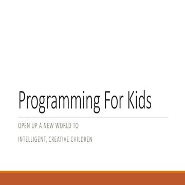 Programming for kids | PPT