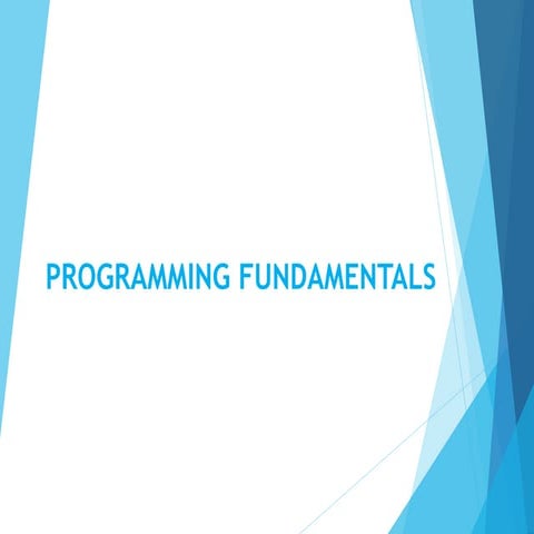 Programming Fundamentals | PPT