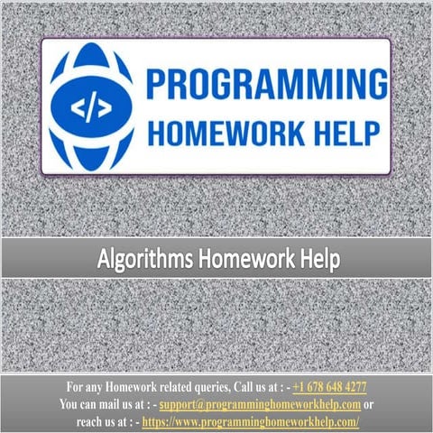 Algorithm Homework Help | PPT