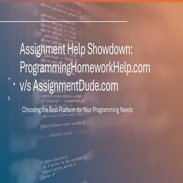 Programminghomeworkhelp vs Assignmentdude- The Ultimate Comparison ...