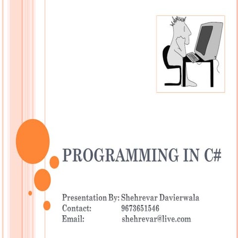 Programming in c# | PPT image.