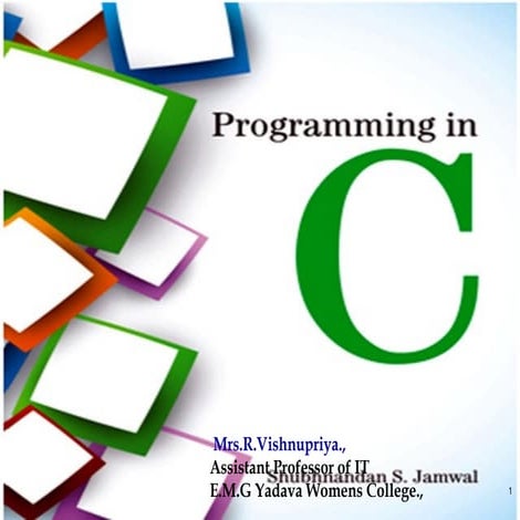 Programming in C & Decision Making Branching | PPT