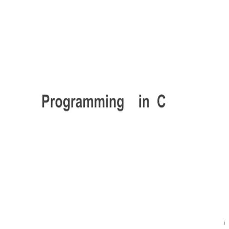 Programming in c | PPT