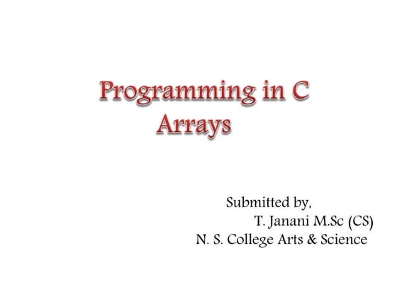 Presentation on array | PPT