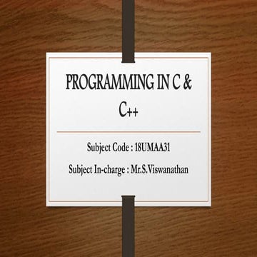 Programming in c (history of c) | PPTX