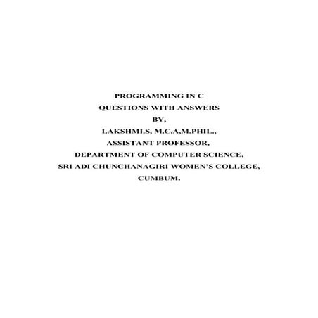 Programming in c notes | PDF