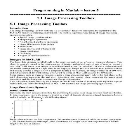 Programming in matlab lesson5 | PDF