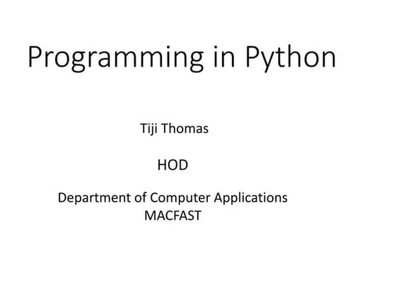 Programming in Python