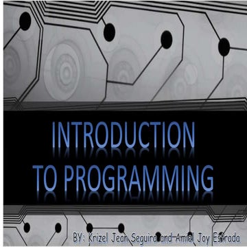 Introduction to Programming | PPT