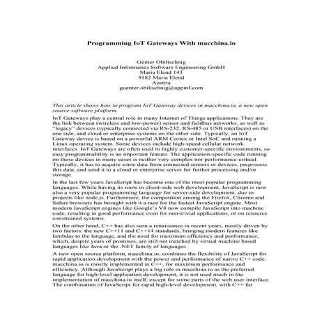 Programming IoT Gateways with macchina.io