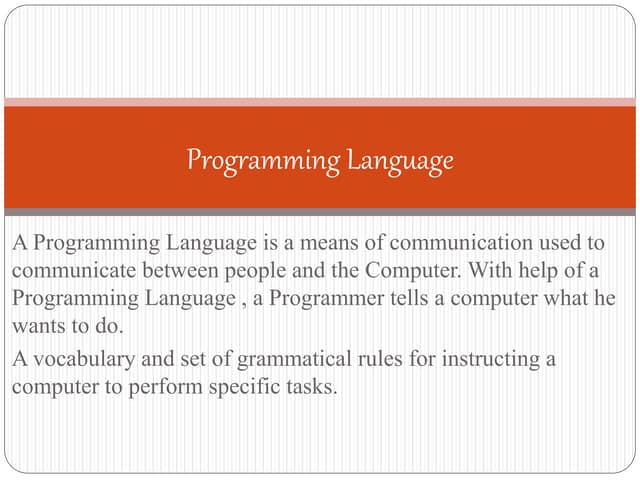 Programming language | PPT