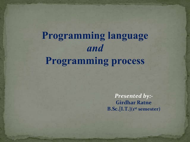 Programming language and process | PPT