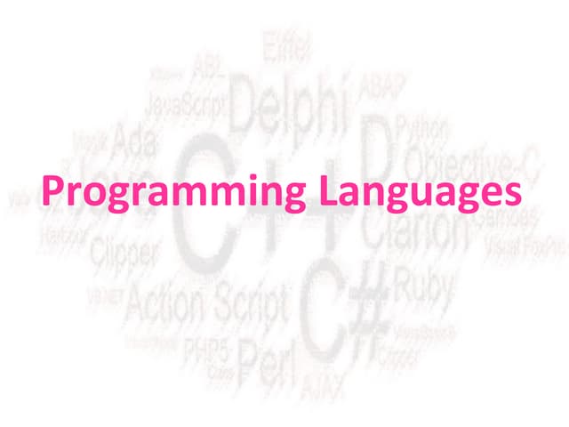 Programming languages