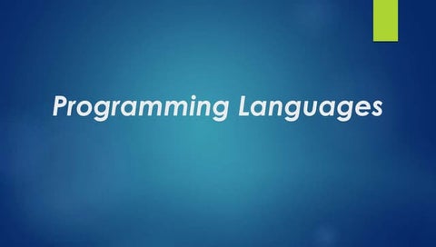 Lect 1. introduction to programming languages | PPT