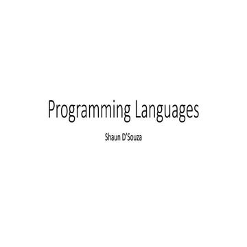 Programming languages | PPT