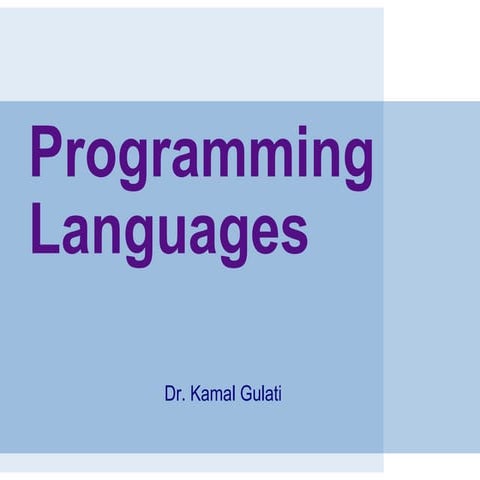 Programming Languages | PPT