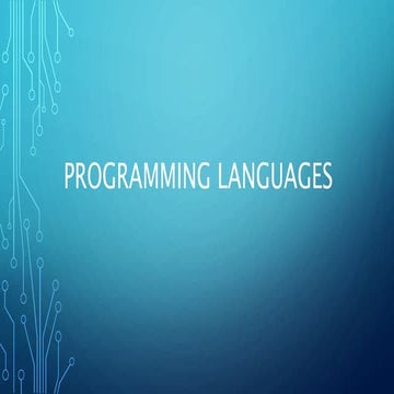 Programming Languages | PPT