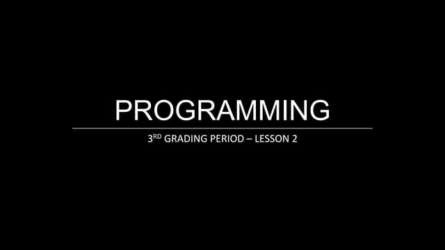Programming lesson1