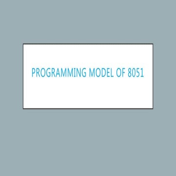 Programming Model of 8051 sybcs lec 06