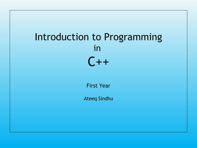 Programming of c++