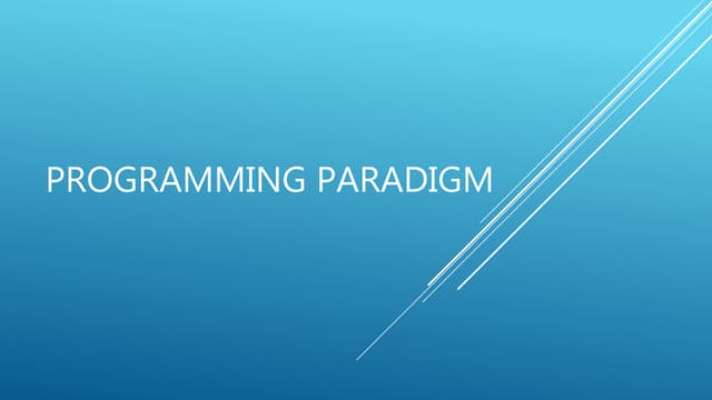 Programming Paradigm | PPT