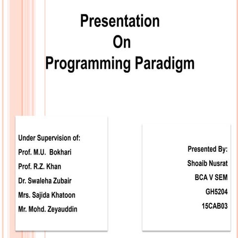 Programming paradigm | PPTX