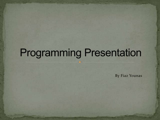 Programming presentation | PPT