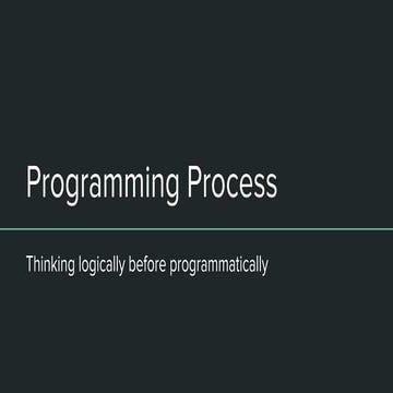 Programming Process | PPT