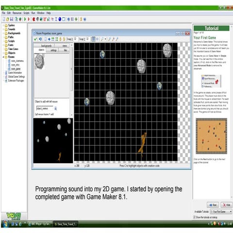 Evidence of Programming Sound into a 2D Game