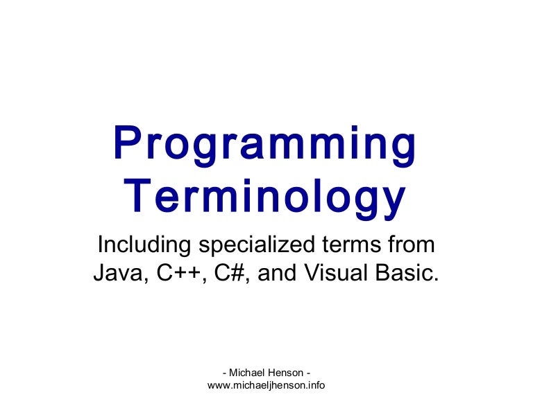 Programming Terminology