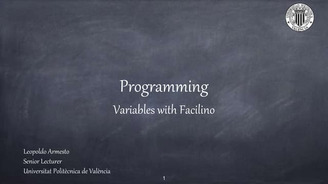 Variables with Facilino