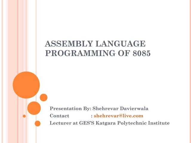 Programming with 8085