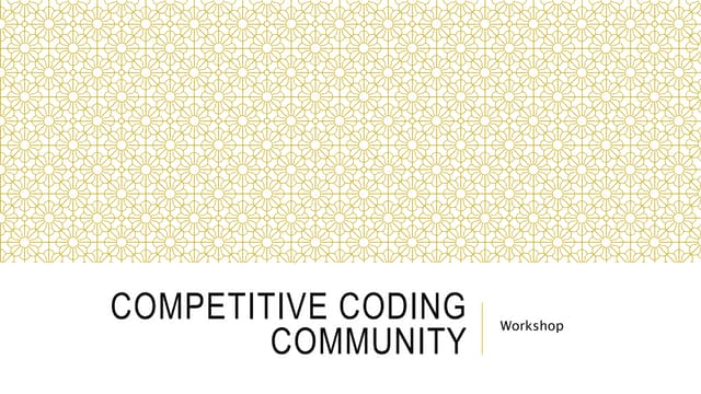 Programming Workshop