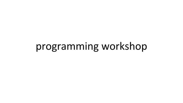 Programming workshop