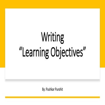 Writing "Learning Objectives | PPT | Free Download