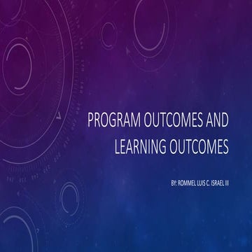 Program outcomes and learning outcomes | PPT