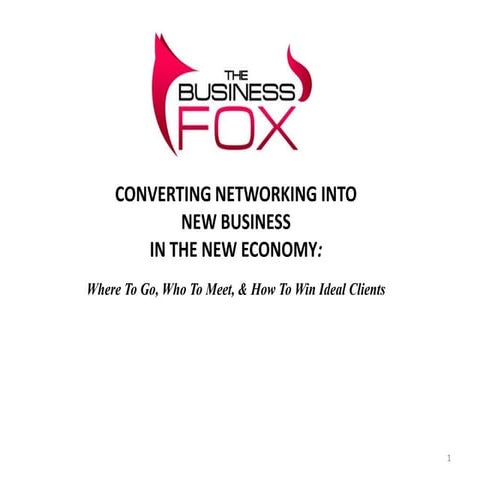 Converting Networking Into Lucrative Leads & New Business