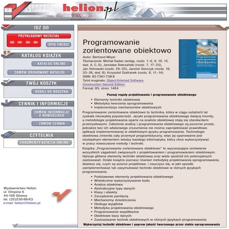 Programowanie zorientowane obiektowo