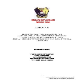 Program pemantapan akademik pmr khb...