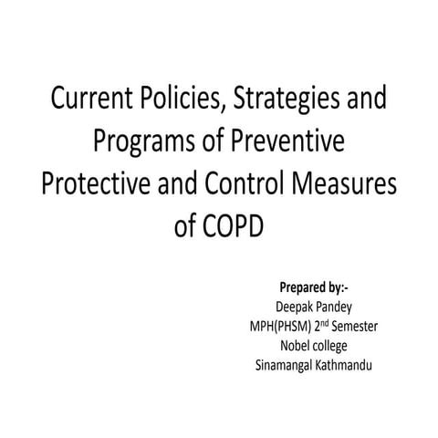 Program, plan, policy, strategies and SWOT analysis  of COPD in Nepal 