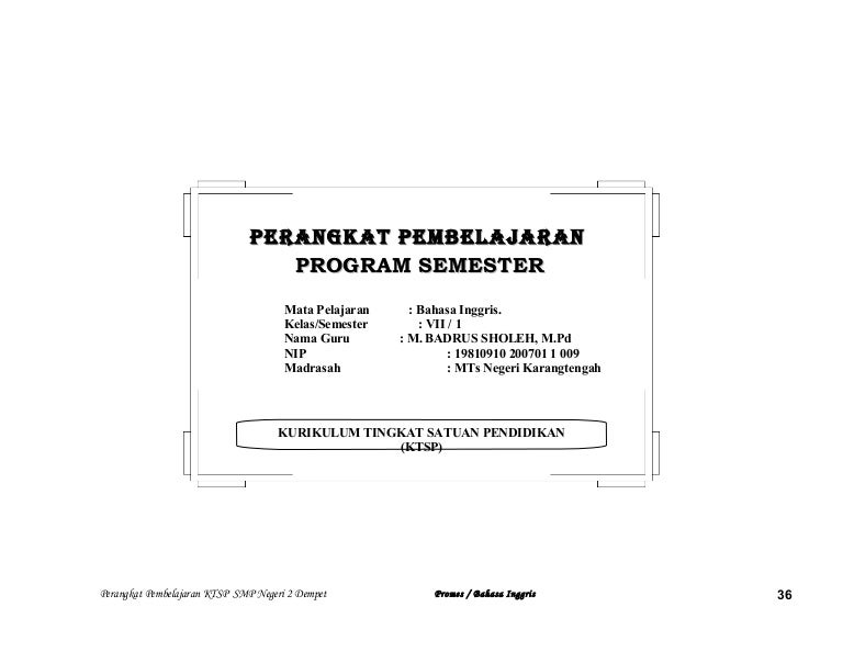 Prota Bahasa Inggris Sd Ktsp Masnurul