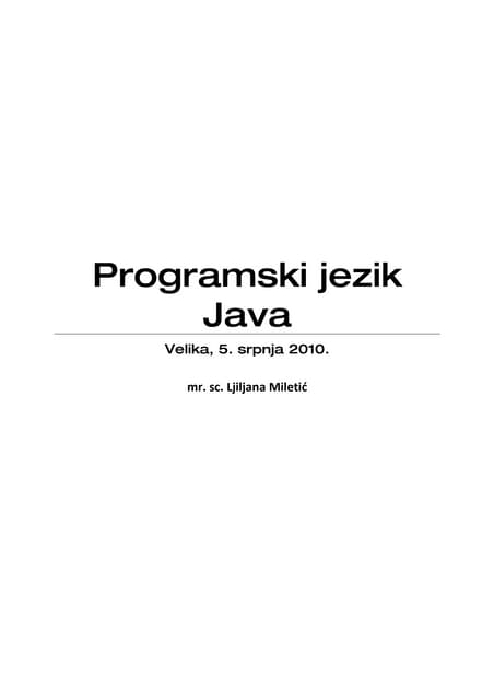 Programski jezik java | DOC