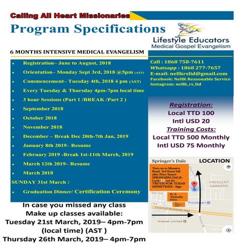Program specification health evangelism flyer