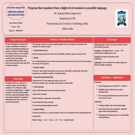 Design and Implementation of a Compact High-Level to Assembly Language ...